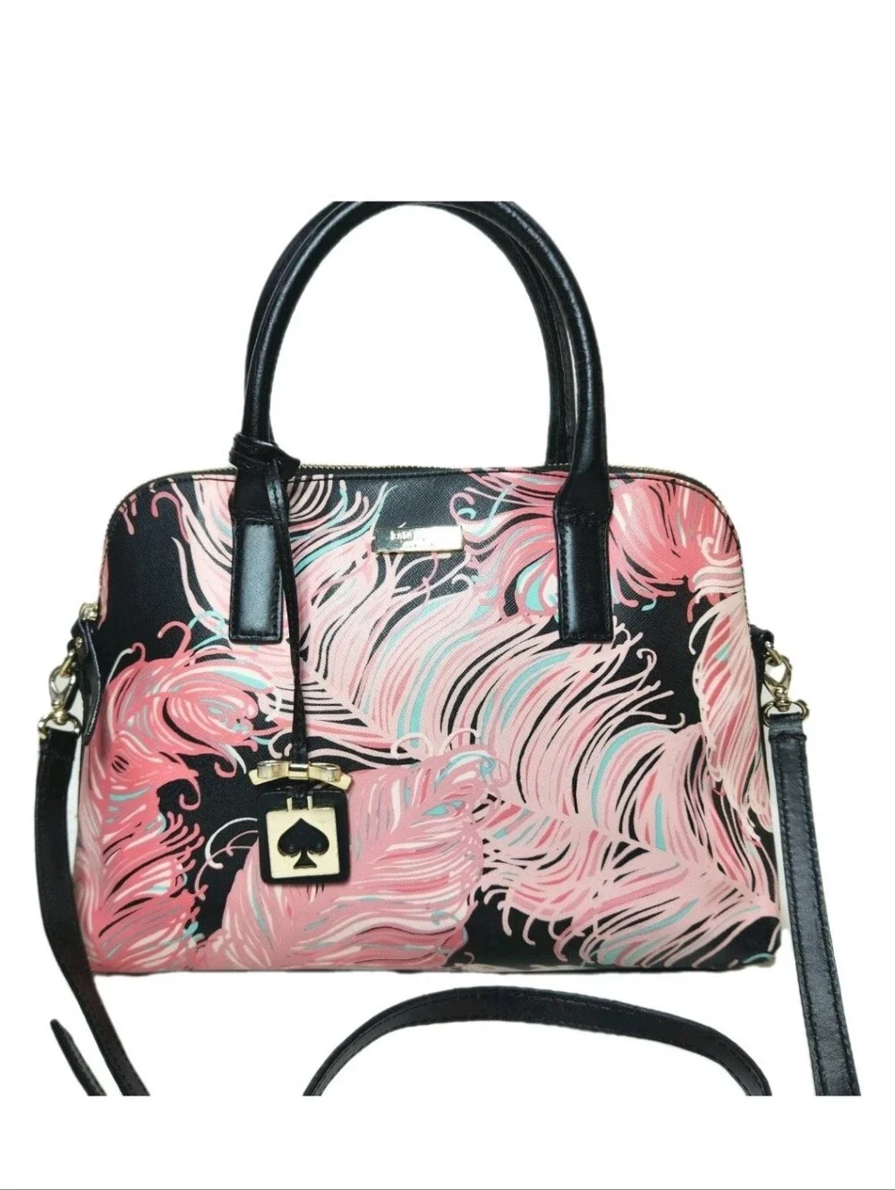 KATE SPADE Brightwater Drive Rachelle Convertible Satchel Regal Plume Feathers